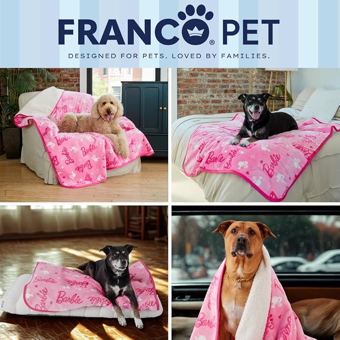 Barbie Waterproof Dog Bed Cover, Large 50x60 Pet Blanket for Furniture Bed Couch Sofa, (Officially Licensed) by Franco - Image 7
