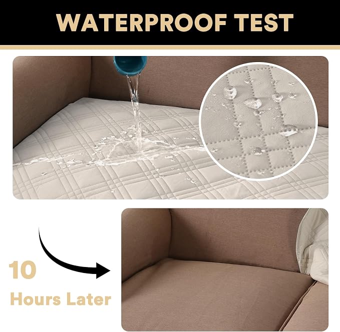 PrinceDeco Couch Cover for Dogs Waterproof Couch Covers for 3 Cushion Couch Sofa Pet Cover for Sectional Couch Furniture Bed Sofa Cover Washable,French Oak,47x68 Inch - Image 3