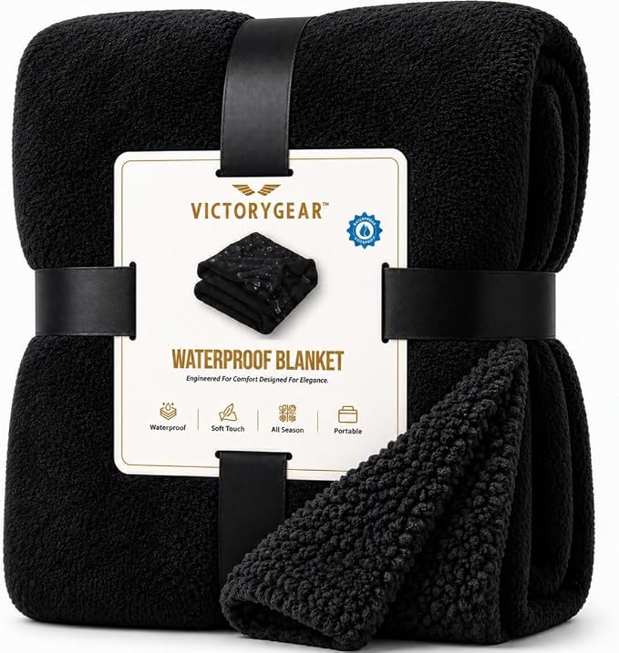 Waterproof Blanket Sherpa Fleece King Size 80” x 80” – Leakproof Blanket for Pets, Dogs & Cats, Bed & Couch Protector Throw, Soft No-Crinkle Washable Cover for Furniture Protection & Use by Unknown