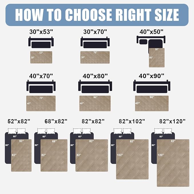 Smiry Waterproof Dog Bed Cover, Reversible Pet Blanket for Sofa Couch | Soft Washable Dog Blanket, Leakproof Couch Cover for Dogs Cats & Furniture Protection, 40x80, Taupe/Taupe - Image 6