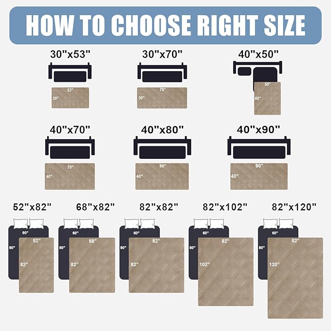 Smiry Waterproof Dog Bed Cover, Reversible Pet Blanket for Sofa Couch | Soft Washable Dog Blanket, Leakproof Couch Cover for Dogs Cats & Furniture Protection, 40x50, Taupe/Taupe - Image 6