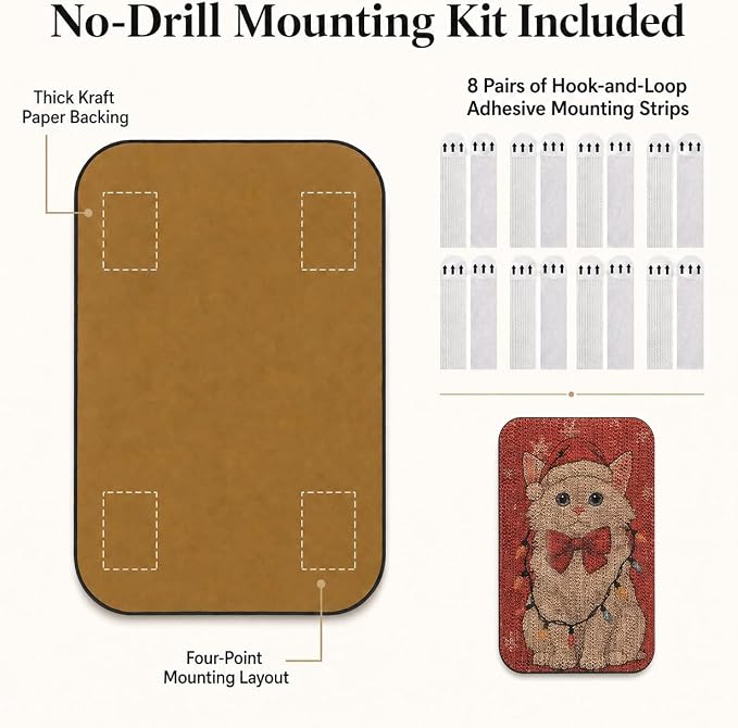 2 Pack Cat Wall Scratcher, Art Cat Scratching Board for Cats | Wall Mounted Cat Scratch Pad, Water-Based Ink, Hook&Loop Strips, Floor or Wall Use, 16.7x11x1 Inch, Storybook Cat - Image 4