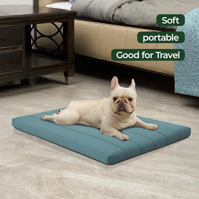 BALANCE Dog Crate Bed, Orthopedic Dog Bed Pad with Waterproof Liner, Washable Crate Foam Pet Mat for Large, Medium, Puppy Dogs Breeds, Powder Blue, 30"x19"x1.6" - Image 4