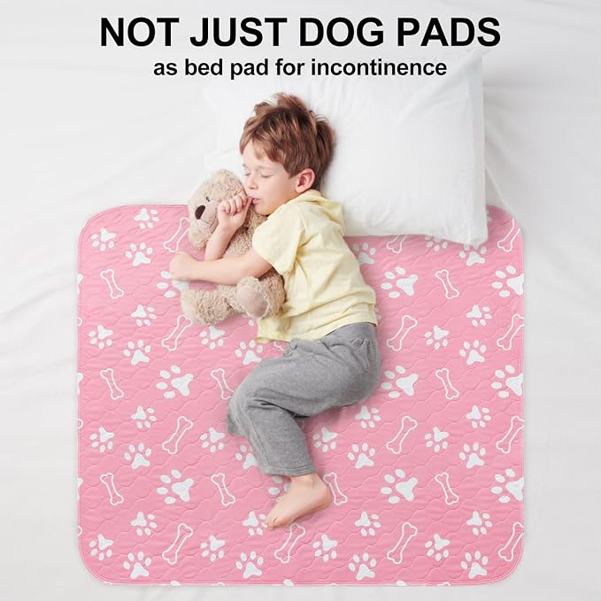 BEAUTYZOO Washable Pee Pads for Dogs, 18'' x 24" Reusable Puppy Pee Pads Super Absorbent Leakproof Dog Training Pads, 2 Pack Non-Slip Potty Pads for Small Medium Dogs Whelping Pads Litter Mat, Pink - Image 3