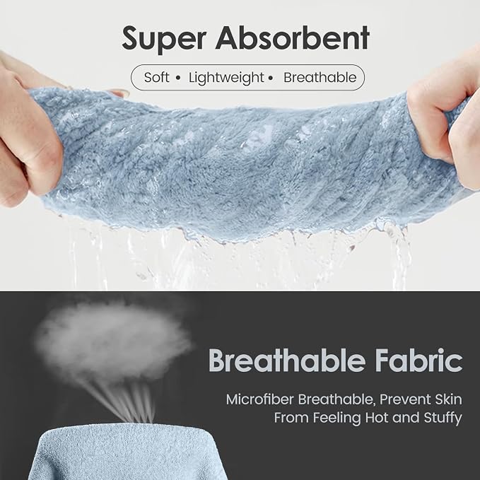 JML Bath Towels, Pack of 2, 30 in x 60 in, Light Blue | Hanging Loop, Super Soft, Absorbent, Lint Free, Fade Resistant, Lightweight, Quick Dry, Use for SPA , Sauna, Salon Hair Wrap - Image 4
