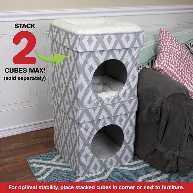 Kitty City Indoor Cat Cube Furniture, White Cube - Image 2