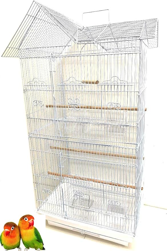 37-inch Portable Hanging Medium Flight Bird Cage for Cockatiel Sun Quaker Parakeet Green Cheek Conure Parrotlet Finch Canary Budgie Lovebird Small Parrot Travel Bird Cage by Mcage