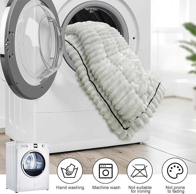 U-NICE HOME Fuzzy Couch Cover for 3 Cushion Couch, Light Grey, 27.6''x70'' | Non-Slip, Washable, Couch cover for dog, Pet friendly, Furniture Protector - Image 8