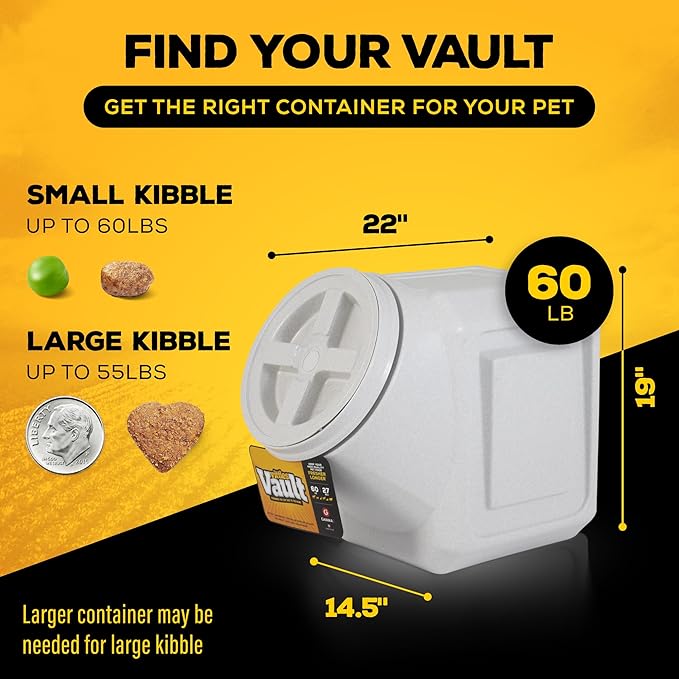 Gamma2 Vittles Vault Stackable Dog Food Storage Container with Sealing Lid, Up to 60 lbs Dry Pet Food Storage Container, USA-Made - [14.5" L x 19" H] | Made in USA, sealing lid keeps dry meals fresh and pests out, 14.5 x 19 inches, durable pantry bin, ... - Image 2