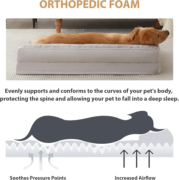 BFPETHOME Orthopedic XXL Dog Beds Large Sized Dog, Washable Couch Bed | Removable Cover, Waterproof Lining, Non-Slip Bottom, Large Pet Sofa with Sides for Big & Senior Dogs, Cozy Sleeping Bed - Image 3