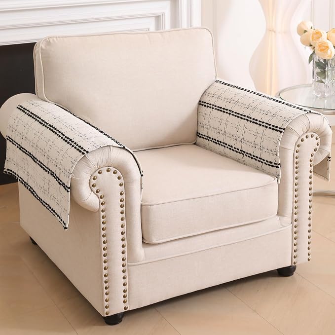 Waterproof Couch Cover for Dogs Washable,Chenille Pet Couch Covers for Sofa,Non-Slip Couch Covers for 3 Cushion Couch Sofa Pet Friendly (White, 27 * 23.6（2pc）) - Image 2