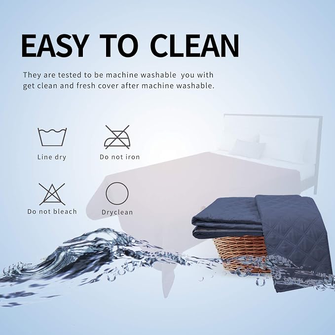 Easy-Going 100% Waterproof Dog Bed Cover, Non-Slip Pet Blanket for Furniture, Washable Couch Cover, Repleasement Sofa Cover (120X82 in,Navy) - Image 6
