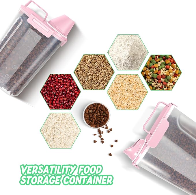 LEAWALK 8-12LBS Dog Food Storage Container, Upgraded Large Nozzle BPA-free, Plastic Pet Food Storage Containers With 4 Sealed Clasps, 1 Measuring Cup and Handle, Easy to Clean and Carry - Image 7