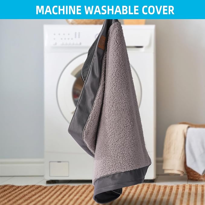 Sunheir Washable Orthopedic Large Dog Bed, Big Waterproof Dog Crate Bed | Removable Cover, Egg Crate Foam Support, Easy-Clean, Anti-Slip Bottom, Machine Washable Soft Pet Bed Mat for Crate, Grey - Image 3