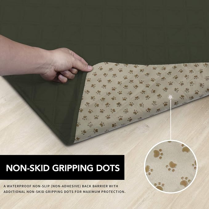 Easy-Going 100% Waterproof Dog Bed Cover, Non-Slip Pet Blanket for Furniture, Washable Couch Cover, Repleasement Sofa Cover (68X82 in,Dark Green) - Image 3