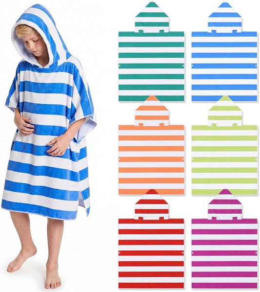Oudain 6 Pcs Kids Hooded Towel Kids Bath Towels with Hood Microfiber Baby Pool Beach Towel for Boy Girls Toddler (Stripes Style) by Oudain