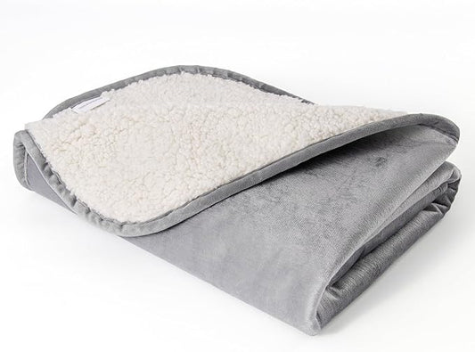 Waterproof Blanket for Dogs - Pet Throw as Furniture Protector | Cozy Sherpa & Smooth Velvet, Reversible and Machine Washable, for Couch and Bed, 30"x40", Dark Grey by Bigbeer