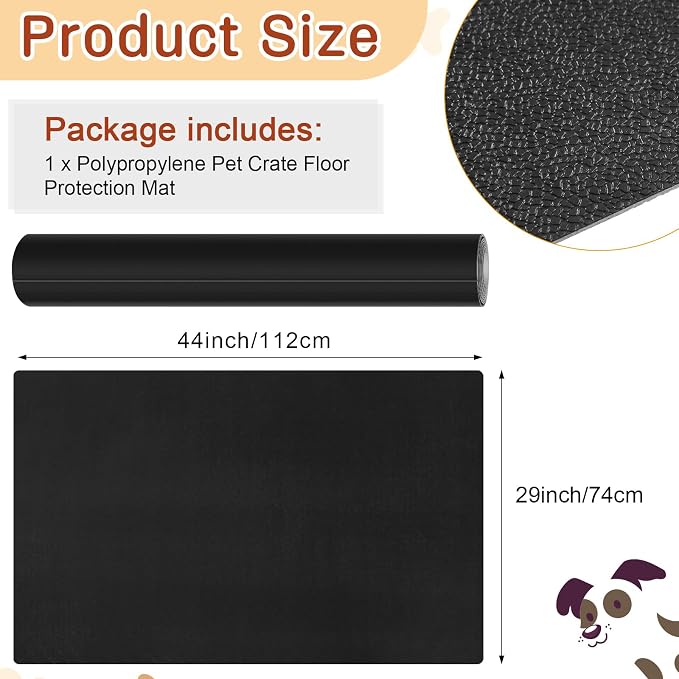 Drydiet PVC Pet Crate Floor Protection Mat 29" X 44" XXL Washable Floor Covering Reusable Waterproof Non Slip Rug Whelping Pad for Pet - Image 2