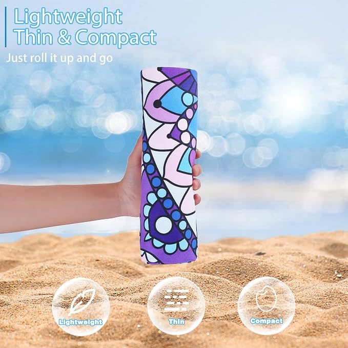 6 Pack Microfiber Thin Lightweight Beach Towel Oversized 71x32 Extra Large Sand Free Towels for Travel Swim Pool Yoga Gym Camping for Adults Women Men Beach Essentials Accessories Vacation Gift - Image 2