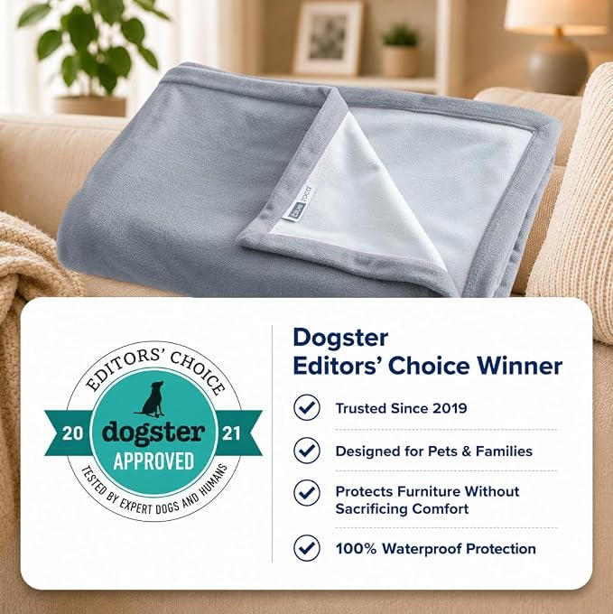 Waterproof Blanket for Bed, Couch & Pets, Leakproof Reversible Fleece Throw for Intimacy, Spills, Dogs, Cats & Accidents, Machine Washable Furniture Protector, Queen Size 65 x 80, Gray - Image 6
