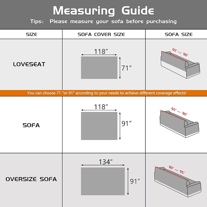 MEETSKY Couch Covers for 3 Cushion Couch Sofa Washable Cat Scratch Proof Sectional Couch Covers L Shape Sofa Cover Slipcovers Couch Furniture Protector for Pets Dogs Kids, 91" x 118", Grey - Image 6