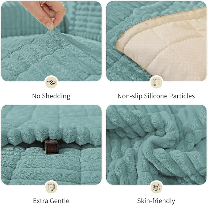 Couch Cover for Dogs,Washable Non-Slip Pet Friendly Sofa Protector | Thick Flannel Sofa Cover,Nonslip, Washable,Anti-Pilling,Pet Friendly,for Dogs & Cats,Cozy Protect Against Fur,27.6" x 35" - Image 5