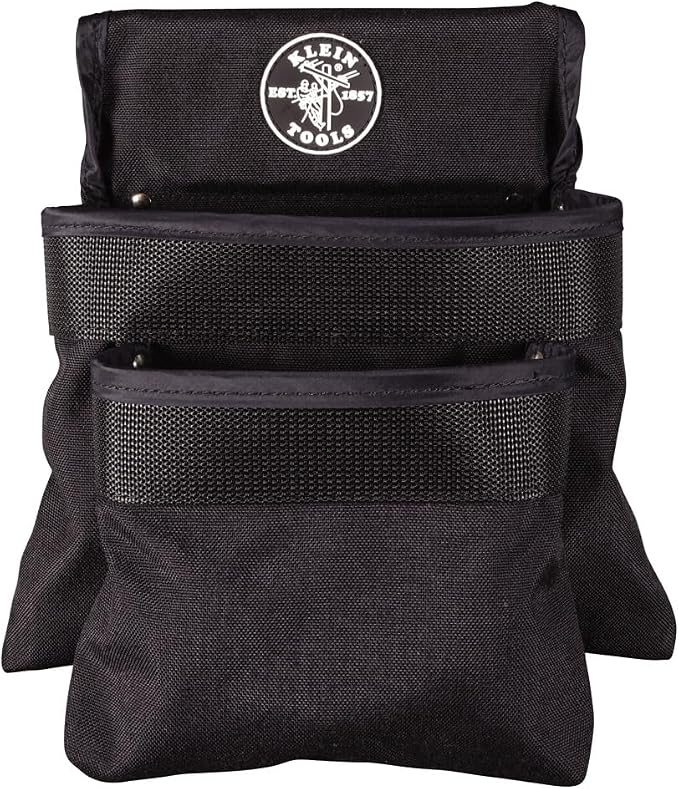 Klein Tools 5702 Tool Pouch, Powerline Series Utility Pouch Fits Tool Belts up to 2.5-Inch, Strong Rivet Reinforced Stitching, 2-Pocket by Unknown