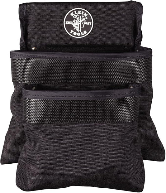 Klein Tools 5702 Tool Pouch, Powerline Series Utility Pouch Fits Tool Belts up to 2.5-Inch, Strong Rivet Reinforced Stitching, 2-Pocket by Unknown