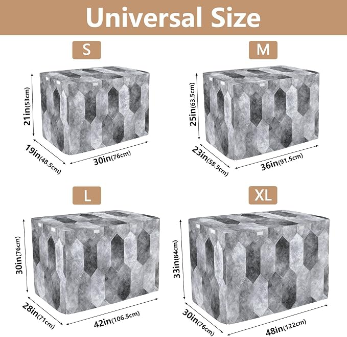 Dog Crate Cover Kennel Cover for Dog Cages Breathable for Wire Cage Indoor Outdoor Gray Diamond Marble Texture Pattern - Image 3
