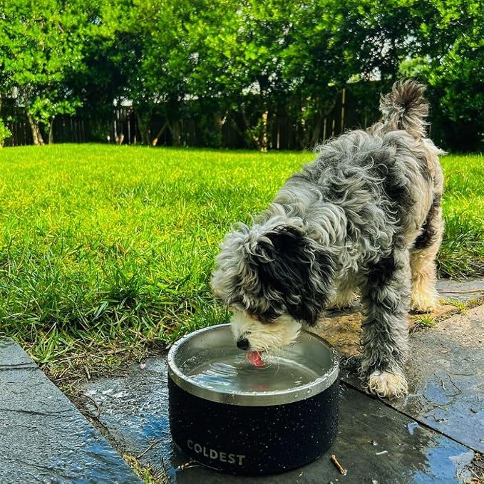 Coldest Dog Bowl - Anti Rust Metal, Non Slip, 3 Layers Insulated Stainless Steel Dog Bowls - Spill Proof & Heavy Duty - Water Bowl for Dogs, Cats & Pets, Dish Washer Safe (100 oz, Carrara Marble) - Image 9