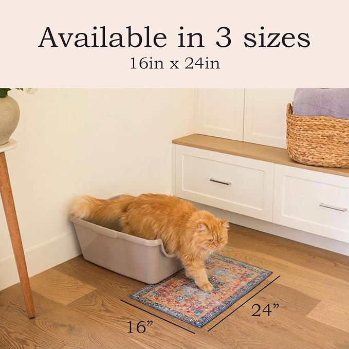 Lovewag Cat Litter Mat, Litter Box Mat, Caramel Creme, 16x24, 2 Pack | Washable litter mat cover, kitty litter mat & cat mat for litter box, litter trapping mat, prevents tracking, multi-cat - Image 2