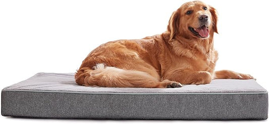 WATANIYA PET XL Cooling Dog Beds for Large Dogs, 41-Inch Dog Crate Bed | Gel Memory Foam for Joint Relief, Waterproof Liner, Plush Removable Cover, for Pets Up to 90 lbs by WATANIYAPET
