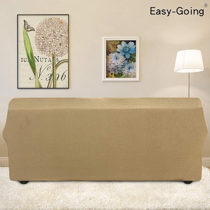 Easy-Going Stretch Oversized Sofa Couch Slipcover Washable Golden | 1-Piece Extra large Sofa Cover Furniture Protector Couch Soft with Bottom for Kids, Polyester Spandex Jacquard - Image 4
