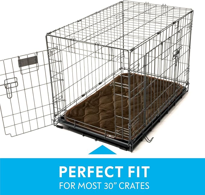 Paw Inspired Washable Padded Crate Mats for Dogs, Dark Brown, 29x18 Inch | Fits 30-inch Kennels, Leakproof, Waterproof Bottom, Plush Dog Pad, Pet Bed - Image 3