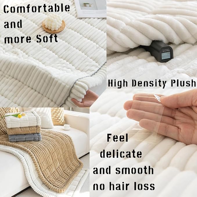 Mitid Sofa Cover Fuzzy Couch Cover for Pet, Couch Covers for Dogs Pets Mat | Washable Non-Slip Sofa Slipcover Cushion Protector Pets Friendly Mat, Dog Couch Cover, Square Couch Covers for Dogs Non Skid - Image 3