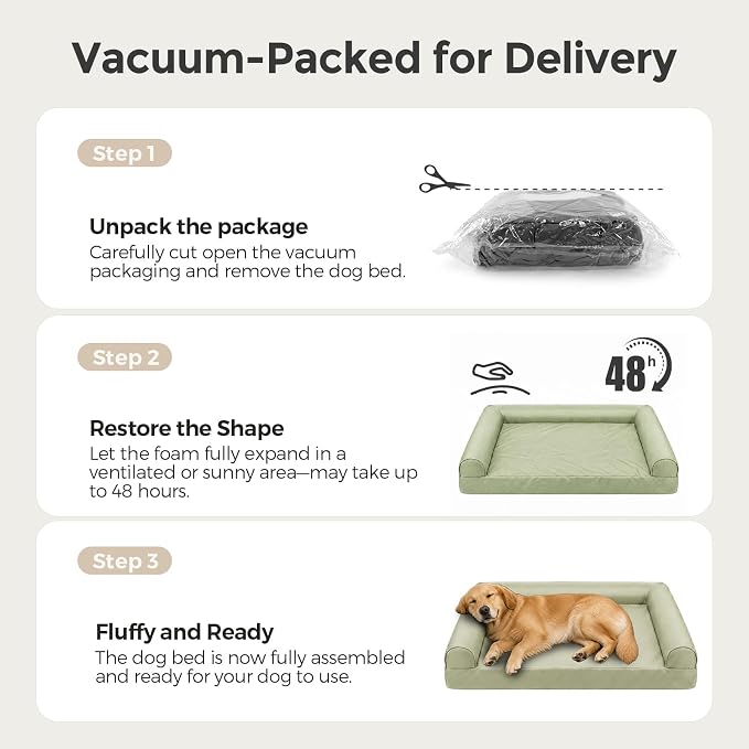 Sytopia 42 Inch Outdoor Waterproof Dog Bed for Extra Large Dogs, Washable Jacket-Grade Shell with Egg Crate Foam, Orthopedic Durable Bed for Patio, Deck, Ideal for Indoor Outdoor Use, Green - Image 6