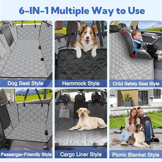 Kytely Heavy Duty Dog Car Seat Cover, 100% Waterproof & Scratch-Proof Backseat Protector with Mesh Window – Non-Slip Hammock for Cars Trucks SUVs, Keep Seats Clean & Dog Comfortable - Image 4
