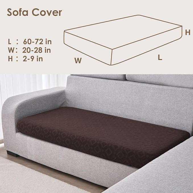 Genina Waterproof Couch Cushion Covers for Pets Washable Sofa Seat Covers | Non Slip,Stretch Jacquard Fabric,Pet Hair & Scratch Protection,Easy Installation,Furniture Protector,Sofa Cover - Image 2