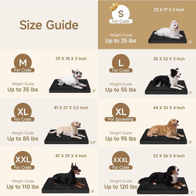 Waterproof Dog Bed for Crate, Washable Reversible Kennel Pads, 23x17, Black | Kennel Pet Bed for Small Dogs with Removable Cover, Waterproof, Wipeable, Anti-Slip, Outdoor, Black - Image 8