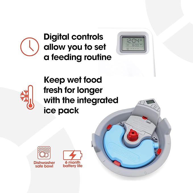 Cat Mate C300 Automatic 3 Meal Pet Feeder with Digital Timer for Cats and Small Dogs - Image 4