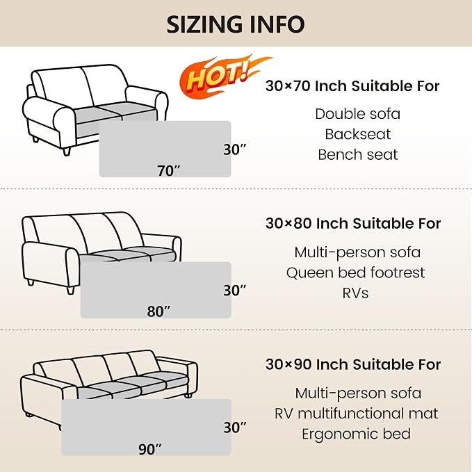 gogobunny 3X Stronger Waterproof Pet Blanket, Scratch Proof Furniture Protector for Dogs Cats, Reversible Cover 30x70 Inch, Dark Beige - Image 6