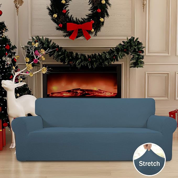 Easy-Going Stretch Oversized Sofa Couch Slipcover Washable Bluestone | 1-Piece Extra large Sofa Cover Furniture Protector Couch Soft with Bottom for Kids, Polyester Spandex Jacquard - Image 2