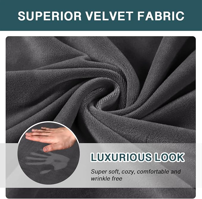 FantasDecor Velvet Chaise Lounge Cover Stretch Double Arm Chair Slipcover for Living Room Bedroom Soft Plush Fabric Machine Washable, Grey - Image 4