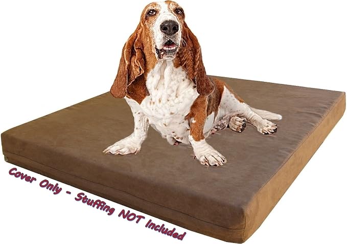 Dogbed4less DIY Pet Bed Pillow Brown Microsuede Duvet Cover and Waterproof Internal case for Dog at 41X27X4 Inch - Covers only - Image 2