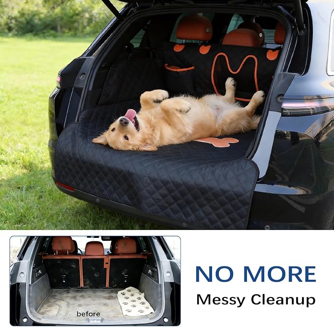 SUV Cargo Liner for Dogs,Waterproof Dog Trunk Cover with Bumper Flap | Material: Waterproof PU Leather | Protection: 12.60" Side Flaps & 17.72" Bumper Flap | Fit: Most SUVs | Non-Slip Design - Image 6