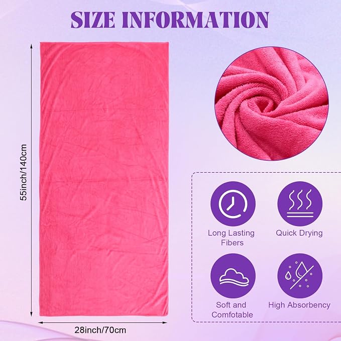 Newwiee 18 Pack 28 x 55 Inch Microfiber Bath Towel Oversized, Soft Absorbent and Fast Drying, No Fading Multipurpose Use for Sports, Travel, Fitness, Yoga - Image 2