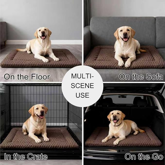Dog Bed Mat - Dog Crate Pad - Reversible Mat for Pet Comfort - Soft Bed Crate Pads for All Seasons - Durable, Machine Washable Mat for Crates, Travel, and Home (Dark Brown, 35" L*23" W*1.5" Th) - Image 6