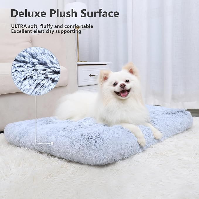 Medium Dog Bed Washable, Soft Puppy Crate Pad 30", Plush Pet Mat Sleeping | Machine Washable, Anti-Slip Bottom, Kennel Pad 30*20", Ultra Soft Cozy, Easy to Care,40lbs, Cat Bed - Image 2