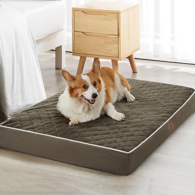 WNPETHOME Orthopedic XXL Dog Beds for Large Senior Dog Bed Comfy Sleeping | XXL Washable Waterproof Dogs Bed with Removable Cover, Multi-Needle Quilting Dogs Crate Bed for Relax , Dark Green 55x42 Inch by WNPETHOMEPETSHOME