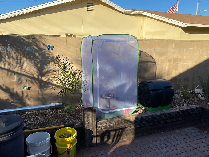 23.6" Outdoor Mesh Plant Enclosure, Plant Cover for Pests, Bird and Pest Protection Guard for Fruit, Vegetables, Flowers and Herbs Pop-Up Cage 15.7 x 15.7 x 23.6 Inches - Image 7
